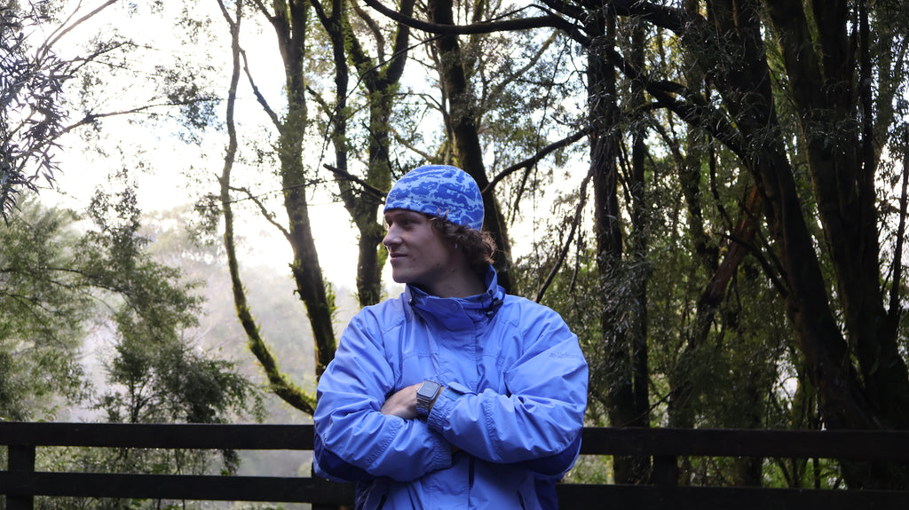Camouflage Head Toque - Blue Lake