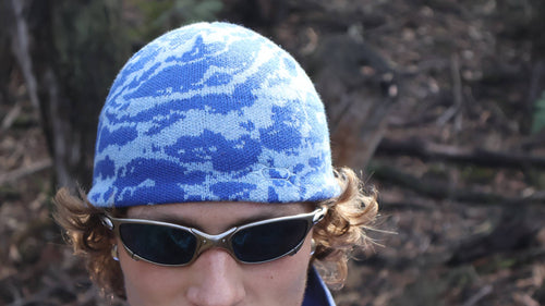 Camouflage Head Toque - Blue Lake