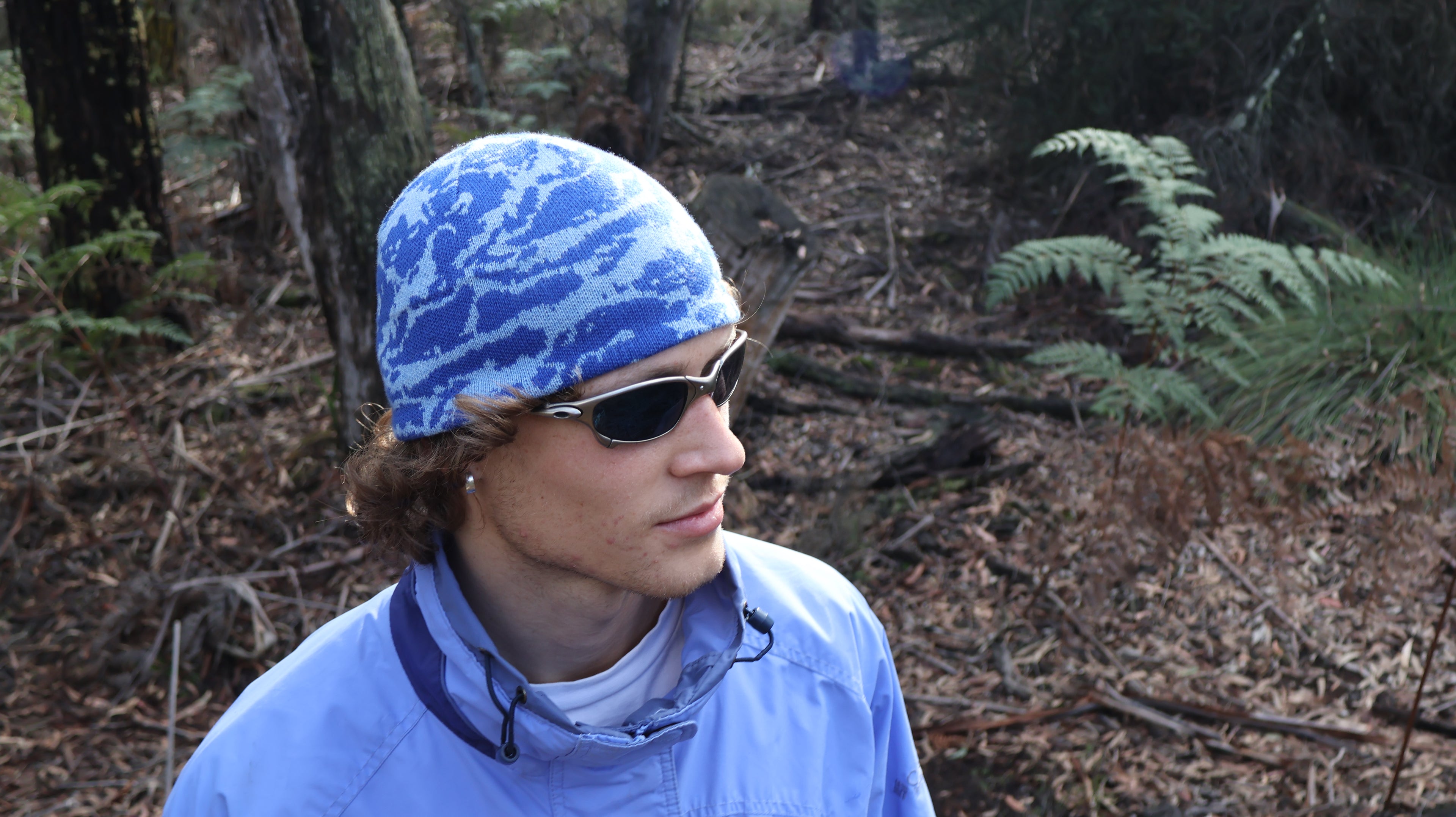 Camouflage Head Toque - Blue Lake